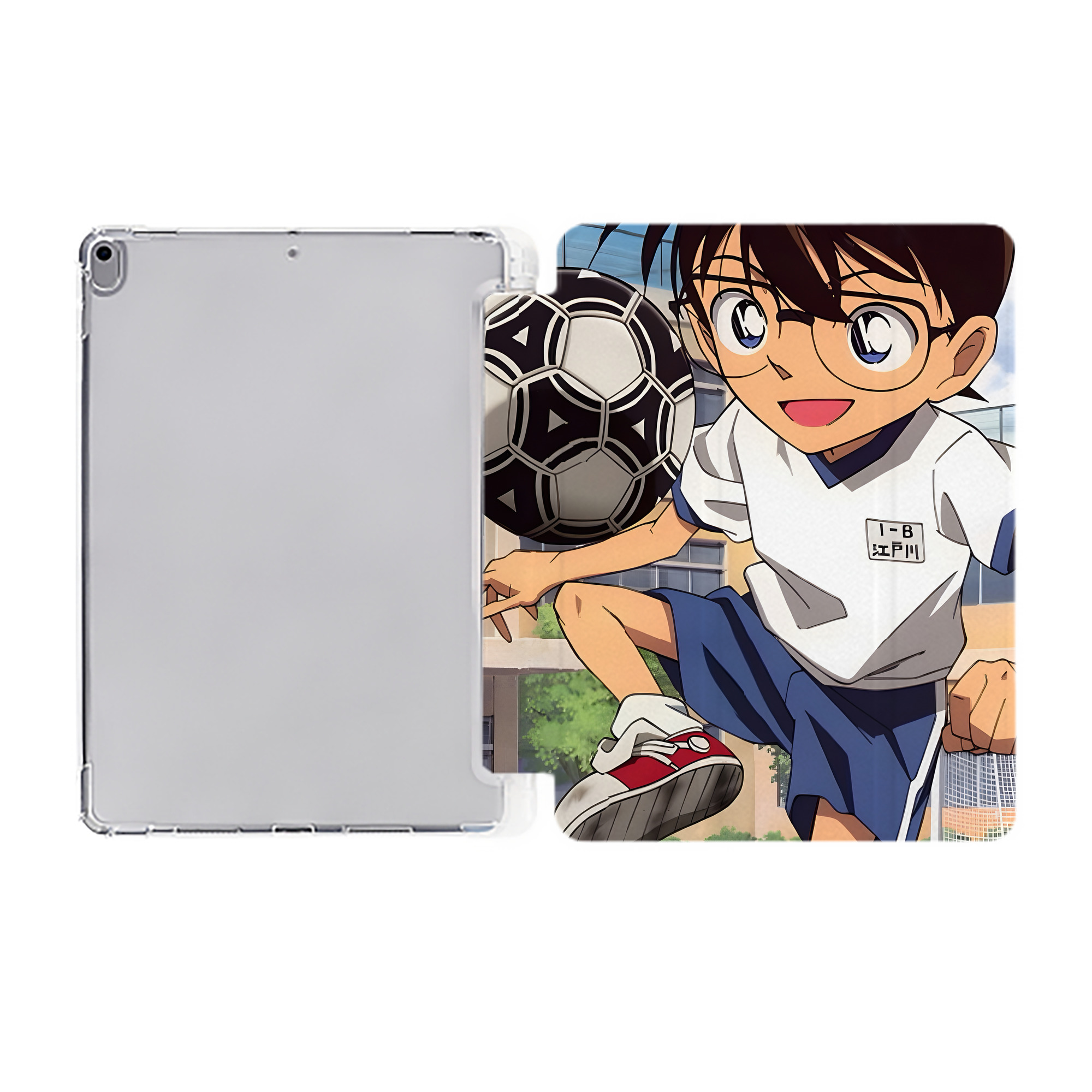 （画像用） 名探偵コナン Detective Conan IPad ケース ペン収納付き 三つ折りスタンド PUレザー×シリコン 対応機種9.5/10.5/10.9インチ